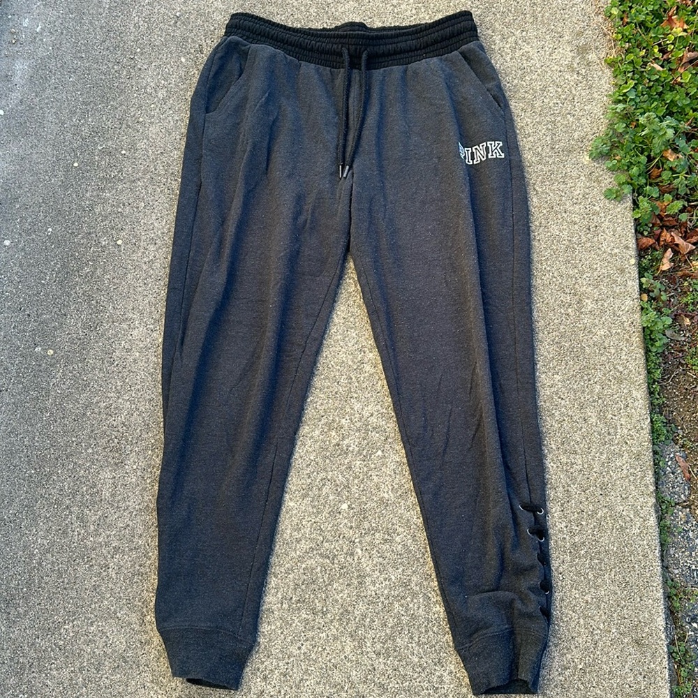 Gray joggers from PINK by Victoria’s Secret! Size MED. Worn.
